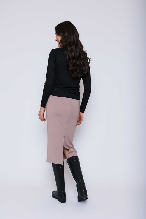 Erin-Luxe Fleece Midi Skirt